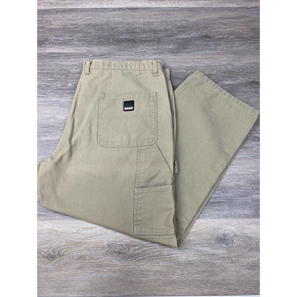 Craftsman‎ Carpenter Heavy Cotton Canvas Dungaree Workwear Pants Khaki 44(42)x30
